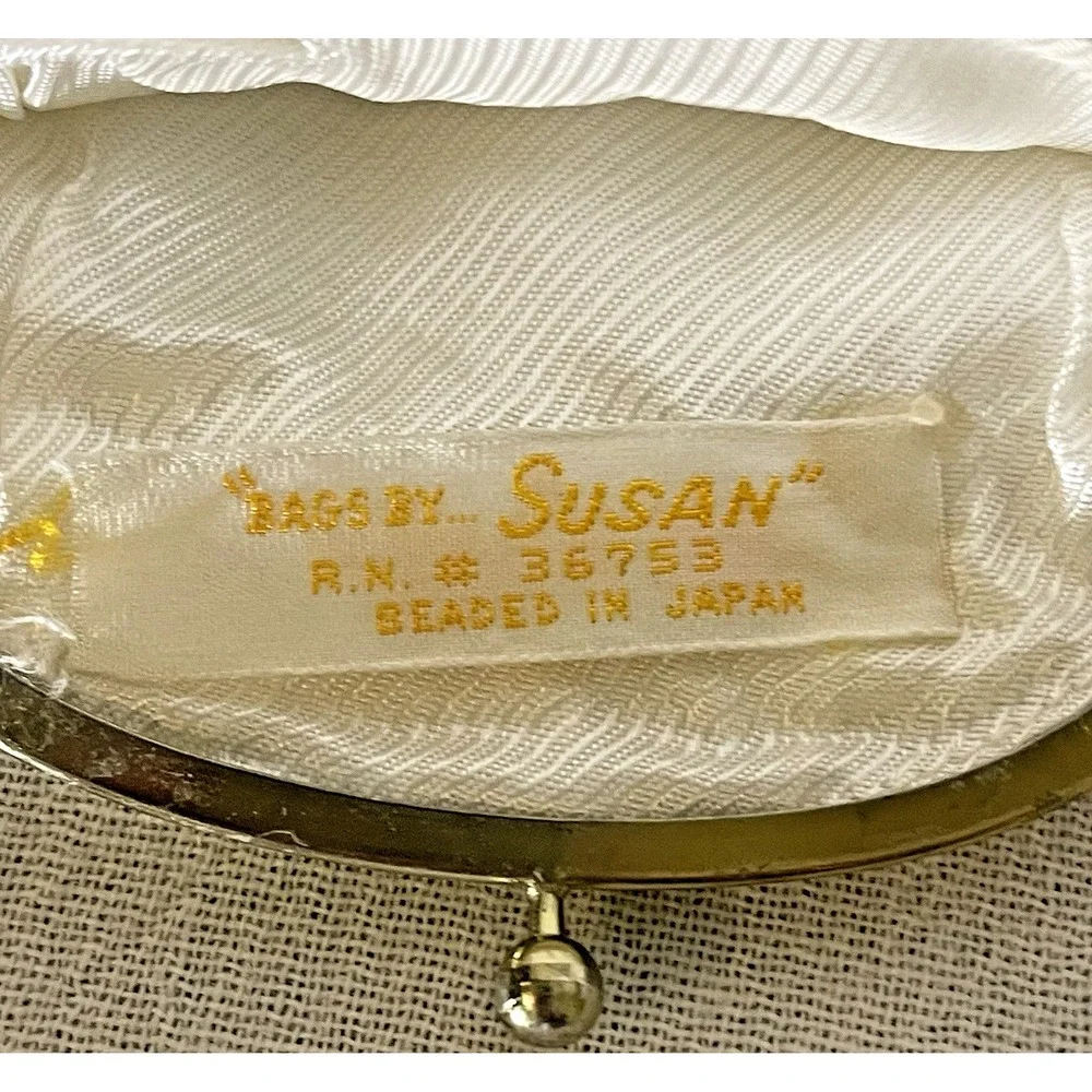 Vintage Bags by SUSAN Japan‎ Beaded Pearl Coin Purse Holder #36753